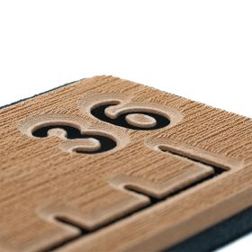 SeaDek 36&rdquo; Routed Ruler - 6mm - Brushed Texture - Mocha/Black