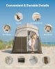 VEVOR Camping Shower Tent, 2-Room Foldable Portable Privacy Tent Changing Room with Ground Stakes, Ropes, and Carry Bag