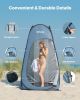 VEVOR Pop up Shower Tent, Instant Portable Privacy Tent Changing Room with Ground Stakes, Ropes, and Carry Bag, 190T Polyester with Silver Coating