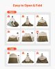 VEVOR Camping Shower Tent, 2-Room Foldable Portable Privacy Tent Changing Room with Ground Stakes, Ropes, and Carry Bag