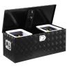VEVOR Heavy Duty Aluminum Truck Bed Tool Box, Stripes Plated Tool Box with Sliding Shelf, Side Handle, Lock & Keys, Storage Toolbox Chest for Trailer