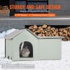 VEVOR Heated Cat House, Outdoor Kitty Shelter with Adjustable Temperature and Timer