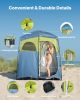 VEVOR Camping Shower Tent, 2-Room Portable Privacy Tent Changing Room with Shower Bag, Ground Stakes, Ropes, Carry Bag, and Support Poles