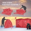 5-8 Person Pop-up Ice Fishing Shelter, Portable Ice Fishing Tent, Red