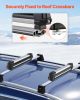 VEVOR Ski & Snowboard Roof Rack, Carry up to 4 Pairs of Skis or 2 Snowboards, 2 PCS Aluminum Universal Car Roof Rack with Lock & Rubber Padding