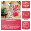 Floral Gardening Gloves for Women, Medium 9" Long, 6 Pairs of Pink Women's Gardening Gloves with Knit Wrist, Bright Print, Delicate Cotton Work Gloves