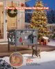 VEVOR Heated Cat House, Insulated Wooden Cat House for Outdoor Cats, Waterproof Feral Kitty Shelter with Heating Pad