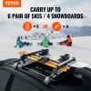 VEVOR Ski and Snowboard Roof Rack, 31.7-Inch Universal Ski Rack for Car Roof Fit Most Crossbars, Carry up to 6 Pairs of Skis or 4 Snowboards
