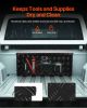 VEVOR Heavy Duty Aluminum Truck Bed Tool Box, Stripes Plated Tool Box with Sliding Shelf, Side Handle, Lock & Keys, Storage Toolbox Chest for Trailer