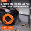 VEVOR Fish Tape, 120-foot, 1/8-inch, Steel Wire Puller with Optimized Housing and Handle, Easy-to-Use Cable Puller Tool