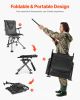 VEVOR Hunting Chair, 360° Silent Swivel, Foldable Portable Blind Chair, Heavy-Duty Steel Frame Ground Stool Seat, with Armrests