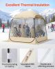 VEVOR Pop up Sports Tent, 72x72 in Clear Bubble Tent for 2-4 Persons, Waterproof Outdoor Pod with Floor Mat & Top Cover