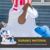 6ft Christmas Inflatables Outdoor Decorations Polar Bear and Penguin with Santa's Hat Fishing on Board