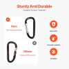 VEVOR 10 PCS Black Carabiner, Caribeaner Clip, Spring Snap Hook for Keychain Clip, 3.07" Aluminum Alloy D Ring Shape Carabeaner with 20 PCS Keyring