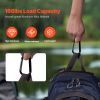 VEVOR 10 PCS Black Carabiner, Caribeaner Clip, Spring Snap Hook for Keychain Clip, 3.07" Aluminum Alloy D Ring Shape Carabeaner with 20 PCS Keyring