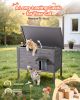 VEVOR Heated Cat House, Insulated Wooden Cat House for Outdoor Cats, Waterproof Feral Kitty Shelter with Heating Pad