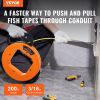 VEVOR Fish Tape, 200 ft, 3/16-inch, Fiberglass Wire Puller with Optimized Housing and Handle, Easy-to-Use Cable Puller Tool
