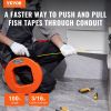 VEVOR Fish Tape, 100 ft, 3/16-inch, Fiberglass Cable Guide with Enhanced Casing and Grip, User-Friendly Wire Routing Instrument