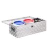 VEVOR Heavy Duty Aluminum Truck Bed Tool Box, Stripes Plated Tool Box with Side Handle and Lock Keys, Storage Toolbox Chest Organizer for Trailer