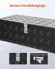 VEVOR Heavy Duty Aluminum Truck Bed Tool Box, Stripes Plated Tool Box with Side Handle and Lock Keys, Storage Toolbox Chest Organizer for Trailer