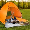 Pop Up Beach Tent Sun Shade Shelter Anti-UV Automatic Waterproof Tent Canopy for 2/3 Man w/ Net Window Storage Bag for Outdoor Beach Camping Fishing P