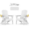 HDPE Folding Adirondack chair with Cup Holder, 2Pack