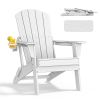 HDPE Folding Adirondack chair with Cup Holder, 2Pack
