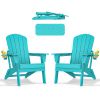 HDPE Folding Adirondack chair with Cup Holder, 2Pack