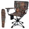 360�� Swivel Hunting Chair Portable Foldable Hunting Chair with Mesh Cup Holder and Storage Pockets