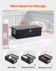 VEVOR Heavy Duty Aluminum Truck Bed Tool Box, Stripes Plated Tool Box with Side Handle and Lock Keys, Storage Toolbox Chest Organizer for Trailer