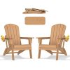 HDPE Folding Adirondack chair with Cup Holder, 2Pack